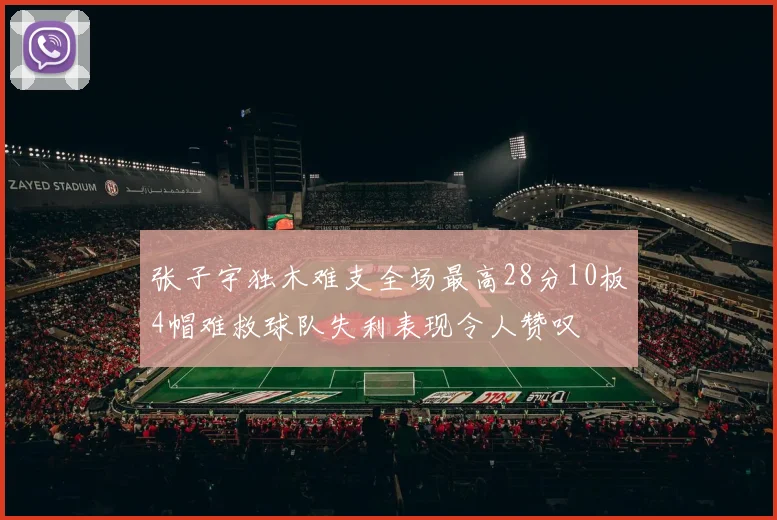 张子宇独木难支全场最高28分10板4帽难救球队失利表现令人赞叹